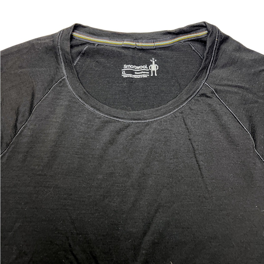 Smartwool Merino Wool Base Layer Top XL Black Long Sleeve EUC - Picture 2 of 7